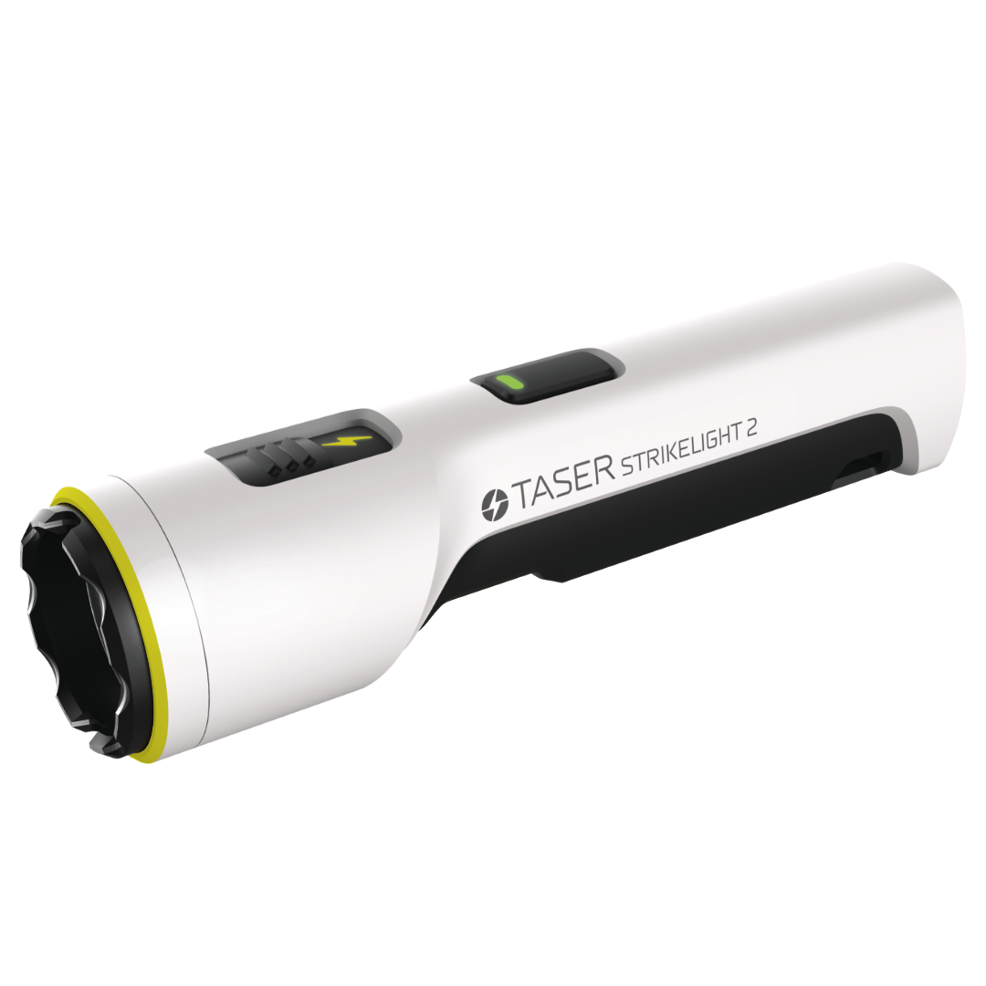 White TASER StrikeLight 2 stun flashlight